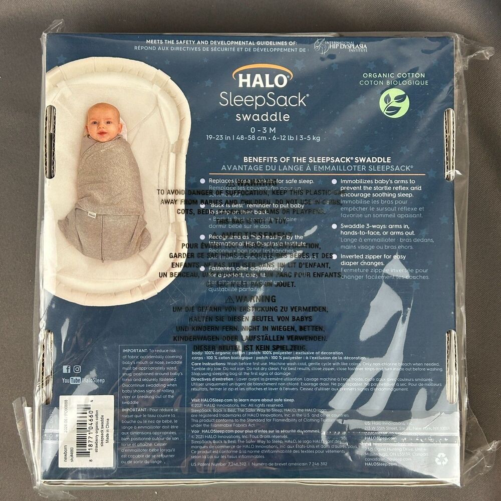 HALO SleepSack Swaddle 3-Way Adjustable Newborn 0-6 months Organic Cotton Pink - Picture 10 of 10